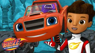 AJ Rescues Blaze From a Sticky Mud Pit! | Blaze and the Monster Machines