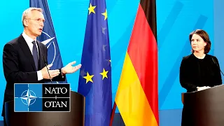 NATO Secretary General with the 🇩🇪 German Minister of Foreign Affairs Annalena Baerbock, 17 MAR 2022