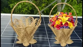 Awesome Flower Basket with Jute Rope || DIY Jute Flower Basket Ideas