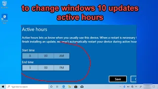 How to change windows 10 updates active hours