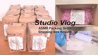 Studio Vlog - ASMR packing Christmas Carved Candle Order with me | MillionParcel Shipping Box Review