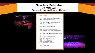 Efterskolerne i Sydøstjylland. Gymnastikstævnet i Forum Horsens 30. marts 2023 - Del 1