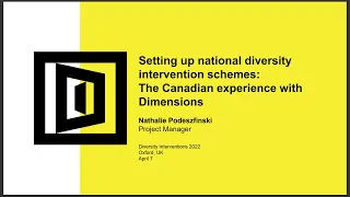 Nathalie Podeszfinski: Setting up National Diversity Intervention Schemes: The Canadian Experience