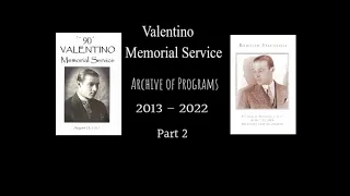 Valentino Memorial Service - Program Archive 2013 - 2022