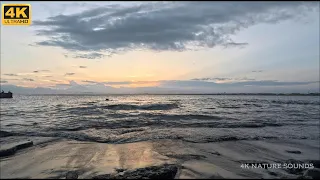 [4K ASMR] The sound of the sea and waves at dusk / Healing / Natural sounds / Healing sounds