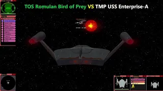 TOS Romulan Bird of Prey VS TMP USS Enterprise-A | Star Trek Bridge Commander Battle |