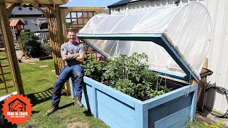 Hoop House /Poly Tunnel Raised Bed Planter Box . With Hinged Top!! Easy to Build! Garden Ideas