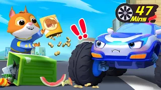Who Threw the Trash Around? | Police Car, Garbage Truck | Monster Truck | Kids Songs | BabyBus