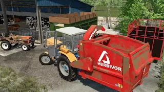 A day in a small dairy farm with very small tractors | Farming Simulator 22