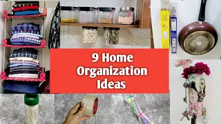 9 Tips & Organization Ideas for Home & Kitchen | Home Organization Ideas | No Cost Ideas