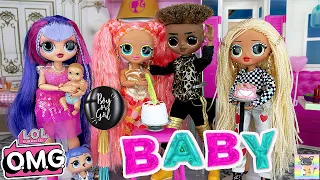BABY SHOWER DOLL STORY! - OMG Families Baby Shower Story / OMG Dolls Throw a Surprise Party
