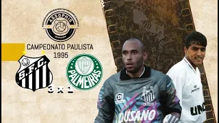 Santos 3 x 1 Palmeiras 14/05/1995 -Trechos inéditos com melhores momentos com comentários de Edinho