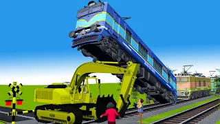 踏切に立ってはいけません【電車】踏み切り ふみきり でんしゃ　アニメ アニメーション Railroad Crossing Train Animation #3