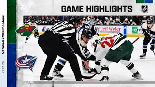 Wild @ Blue Jackets 2/23 | NHL Highlights 2023