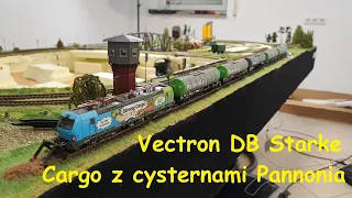 Na makiecie: Vectron DB Starke Cargo z cysternami Pannonia