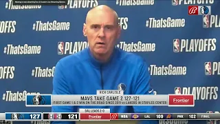 Rick Carlisle: "To be able to hold them to 19 in the 3rd quarter, that set us up to win the game"