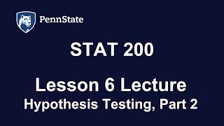 STAT 200 Lesson 6 Lecture