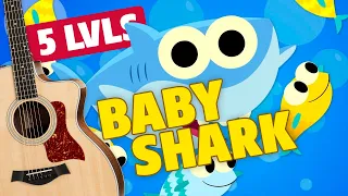 5 levels of Baby Shark. Fingerstyle Guitar Tabs