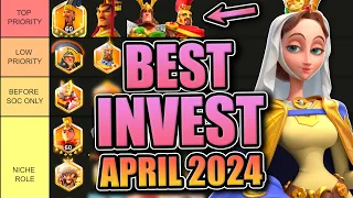 Legendary Investment Tier List [F2P & Low Spend -- Open Field] Rise of Kingdoms April 2024