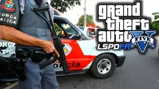 GTA V VIDA POLICIAL - PERSEGUIÇÃO À TRAFICANTES e uma ABORDAGEM ESTRANHA da PMESP | Ep 45 LSPD