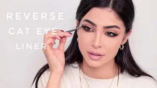 VIRAL reverse cat eye liner 😼 tips and tricks for the perfect reverse cat eye