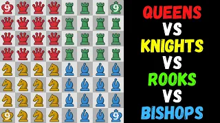 Queens VS Knights VS Rooks VS Bishops | Quadruple chess