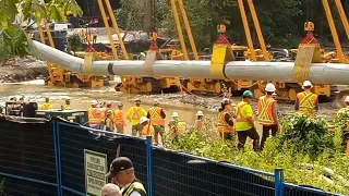 Trans Mountain pipeline being laid right onto an active salmon run, Coquihalla River