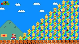 Can Mario Collect 999 Random Super Star and Rainbow Star in New Super Mario Bros.?