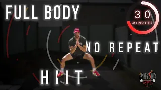 30 Minutes Full Body Cardio HIIT Workout [NO REPEAT]