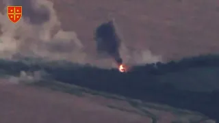 Ukraine war footage-32, Ukrainian artillery destroys Russian base and BM 27 Uragan MLRS,