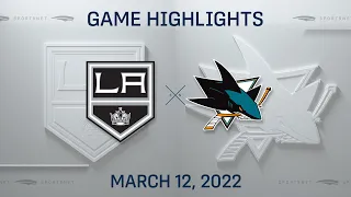 NHL Highlights | Kings vs. Sharks - Mar. 12, 2022