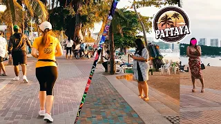 Pattaya Beach Road Sunset Scenes - August 2022 (4K)
