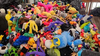 Filling our Living Room with 1,300 Plushies Live!