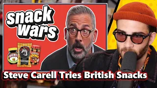 Steve Carell Tries British Snacks For The First Time  Snack Wars | HasanAbi Reacts to LADbible TV