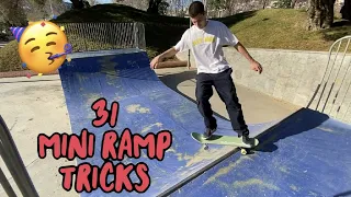 31 Easy Mini Ramp Tricks - (Skateboarding Session)