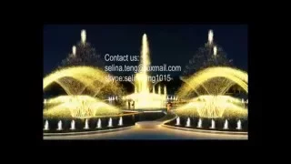 dancing musical fountain design 3D animation