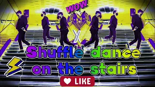 Gentlemen Shuffle dance on the stairs| Gentleman Shuffle Next Level 🤩🔥🕺🕺 Tuzelity