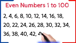 Even Numbers 1 to 100 | List of Even Numbers from 1 to 100