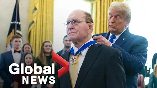 Donald Trump presents Medal of Freedom to Olympic wrestling champion Dan Gable