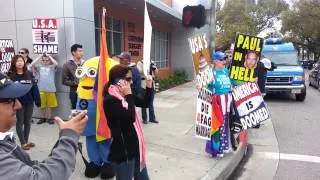 Westboro Baptist Church In Glendale, CA Singing Protesting