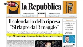 Rassegna stampa, i giornali del 16 aprile