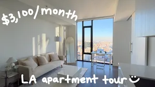 $3,100/month LA apartment tour (high-rise, sky spa, movie lounge, pool, gym, simple & minimal)