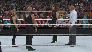 THE ROCK AND RONDA ROUSEY VS TRIPLE H AND STEPHANIE McMAHON | MIX TAG TEAM MATCH |