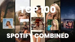 [UPDATED] Taylor Swift's Top 100 Most Streamed Songs On Spotify [Combined]