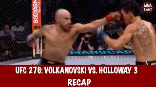 UFC 276: Alexander Volkanovski vs. Max Holloway 3 Recap Highlights