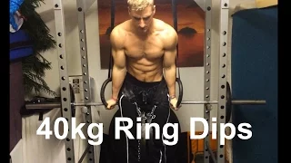 40kg x 5 Weighted Ring Dips & 10kg Ring Muscle Up - Calisthenics | Street Workout