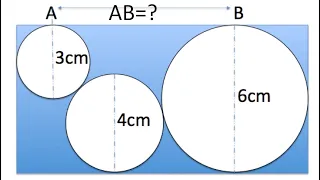 Math puzzle with solution, find distance AB a facebook puzzle