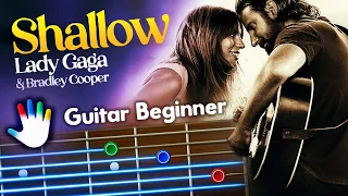 Shallow Guitar Chords & Lyrics for Beginners | Lady Gaga Bradley Cooper Tutorial | Lessons & Backing