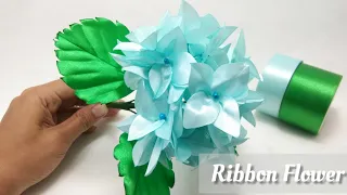 DIY /how to make satin ribbon flower hydrangea easy