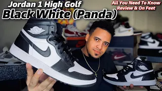 Jordan 1 High Black White (PANDA) Golf - Review & On Feet